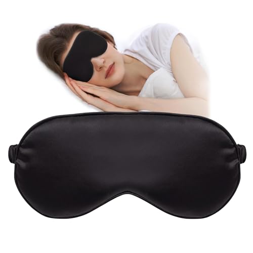 Schlafmaske aus Seide für Seitenschläfer -...