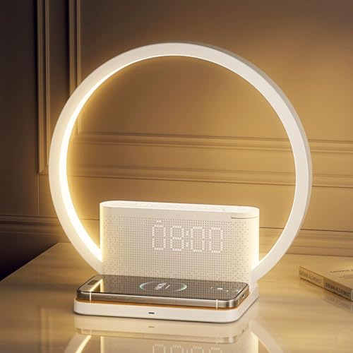 RETEYUNG Nachttischlampe mit 10W Kabelloser...